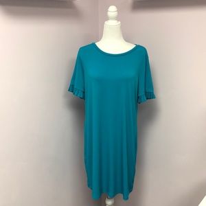 Michael Kors sz L Blue Dress with Ruffle Sleeves